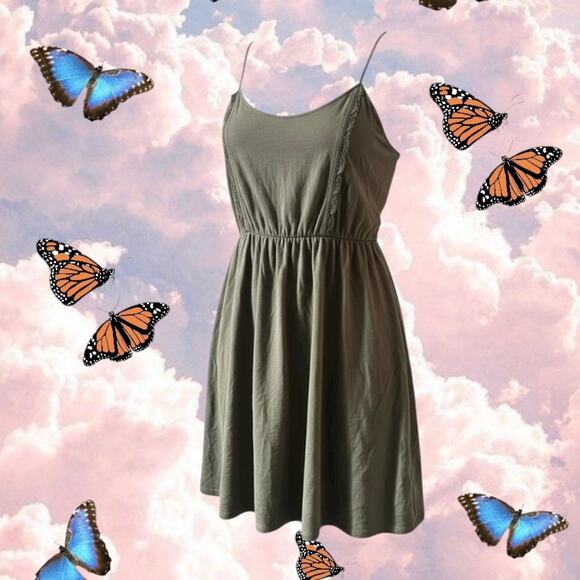 Forever 21 Green Cotton Cami Skater Dress - Picture 1 of 5